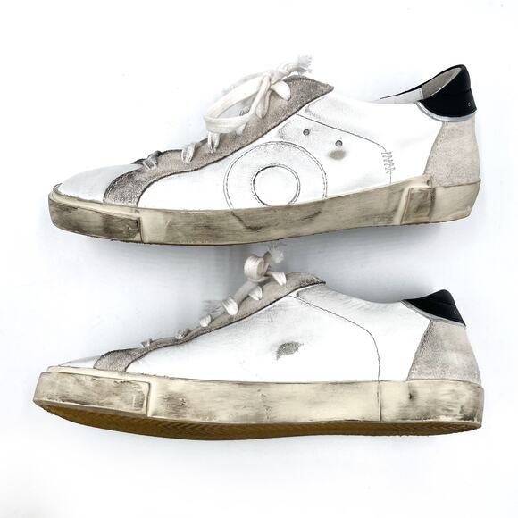 Oliver Cabell Demi Sneakers White Leather Low Top Distressed Sz 36 / 6 US Women - Picture 5 of 10